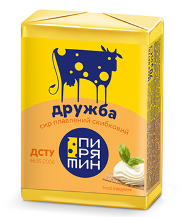 Сир Пирятин плавлений скибковий Дружба 38% жиру, 70г